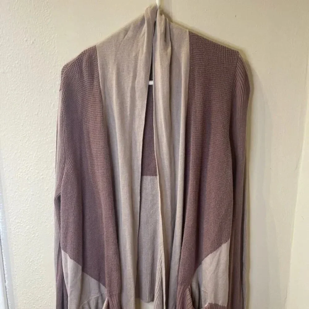 LOGO Lori Goldstein Color Block Cardigan Sweater Size XL